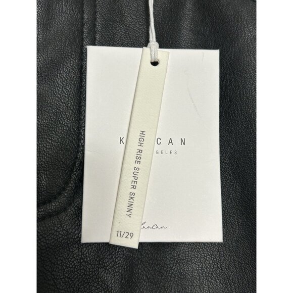 KanCan High Rise Faux Leather Super Skinny Jeans in Black - Sz 11/29 - NWT